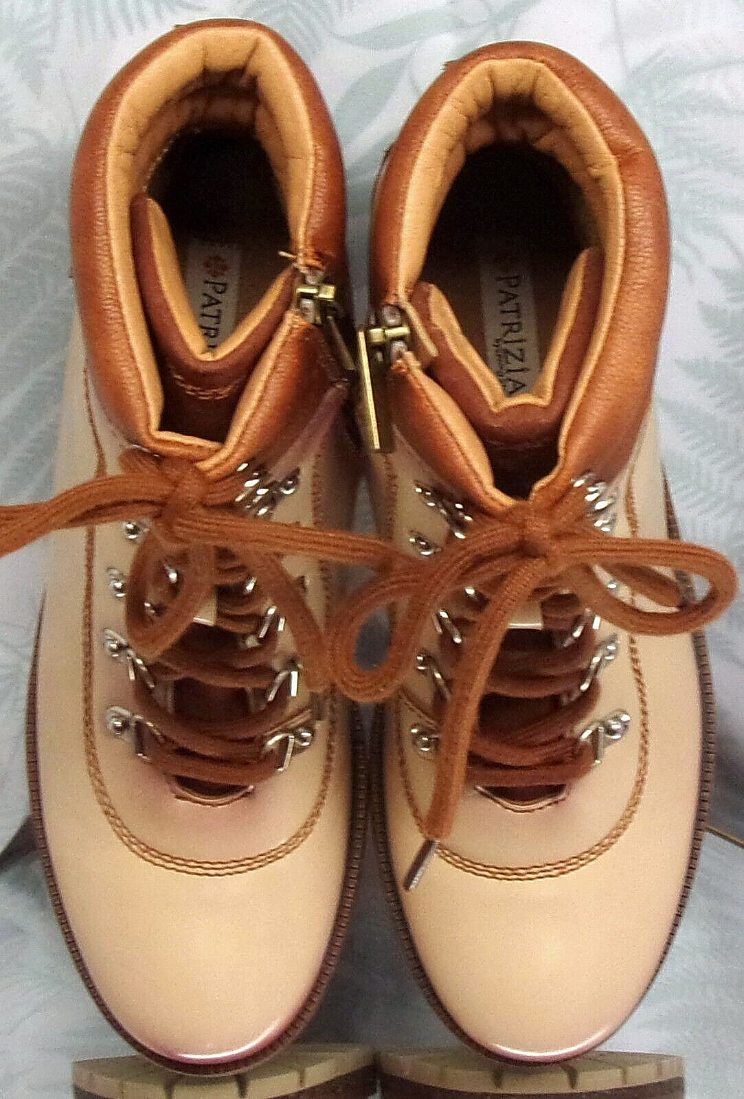 PATRIZIA EXPEDITION PINK BROWN ANKLE BOOTIES FASHION SHOES WOMENS SZ 8.5 EU 39