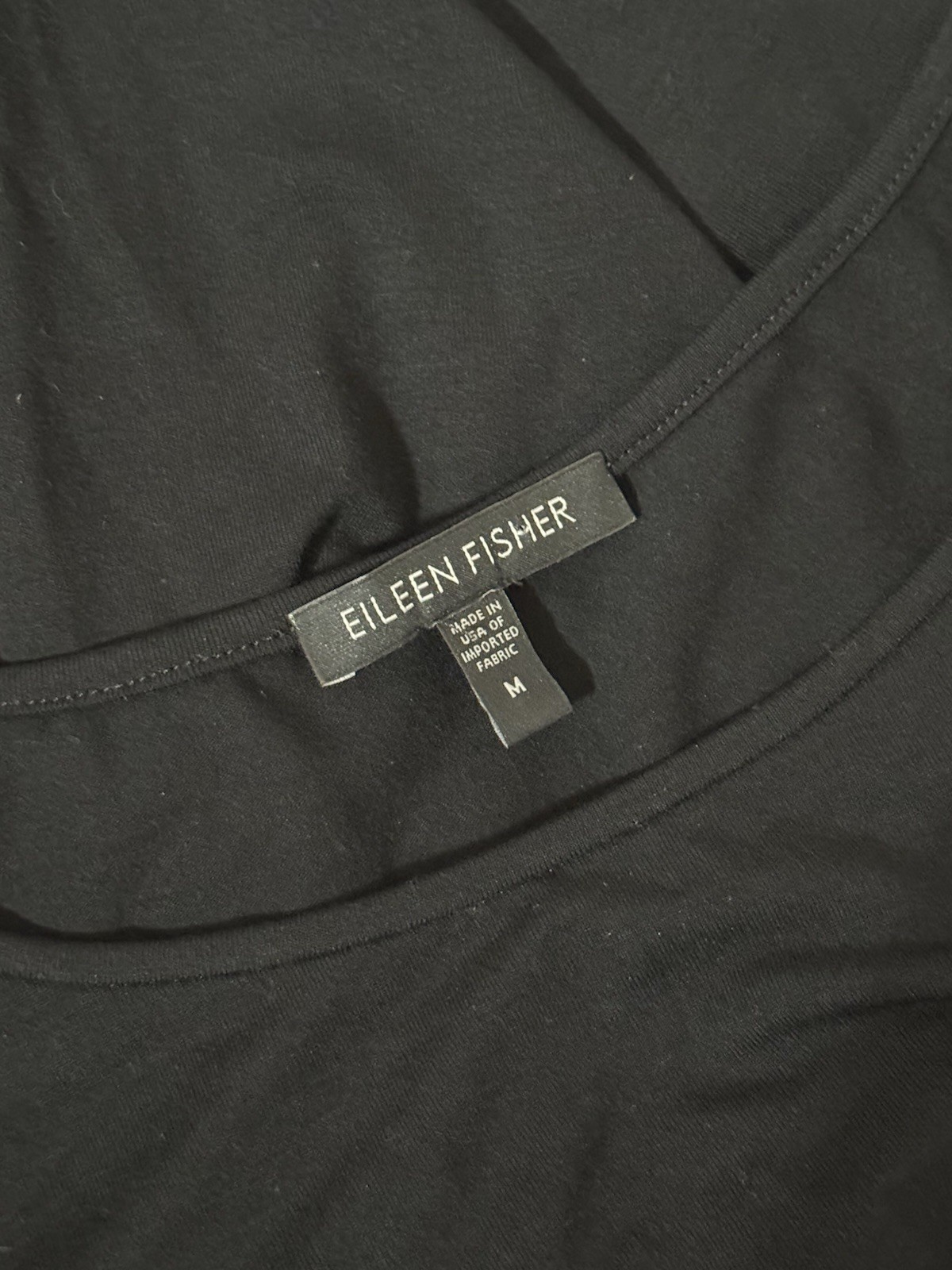 NWOT Eileen Fisher Black Jersey Tank Dress Midi Minimalist Lagenlook M