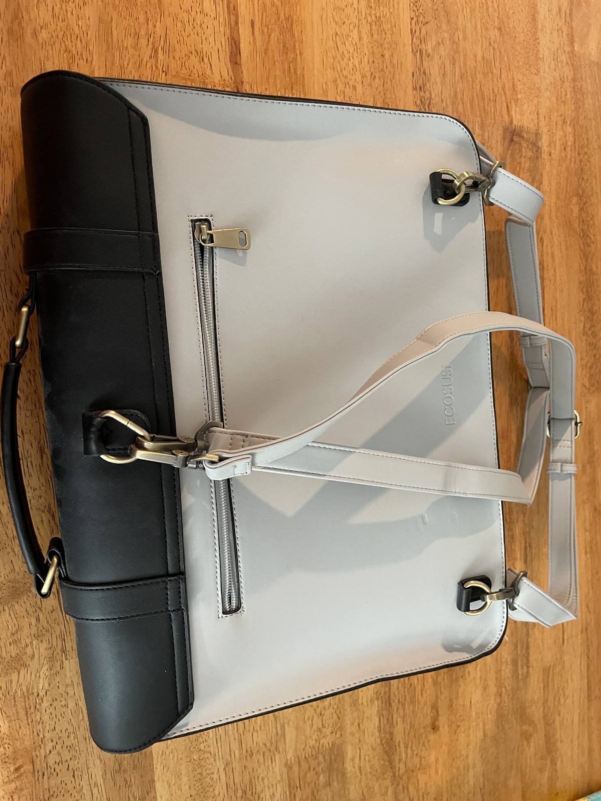 Ecosusi 3 Tone 15.6 Laptop Briefcase Women’s Messenger Bag Vegan Leather