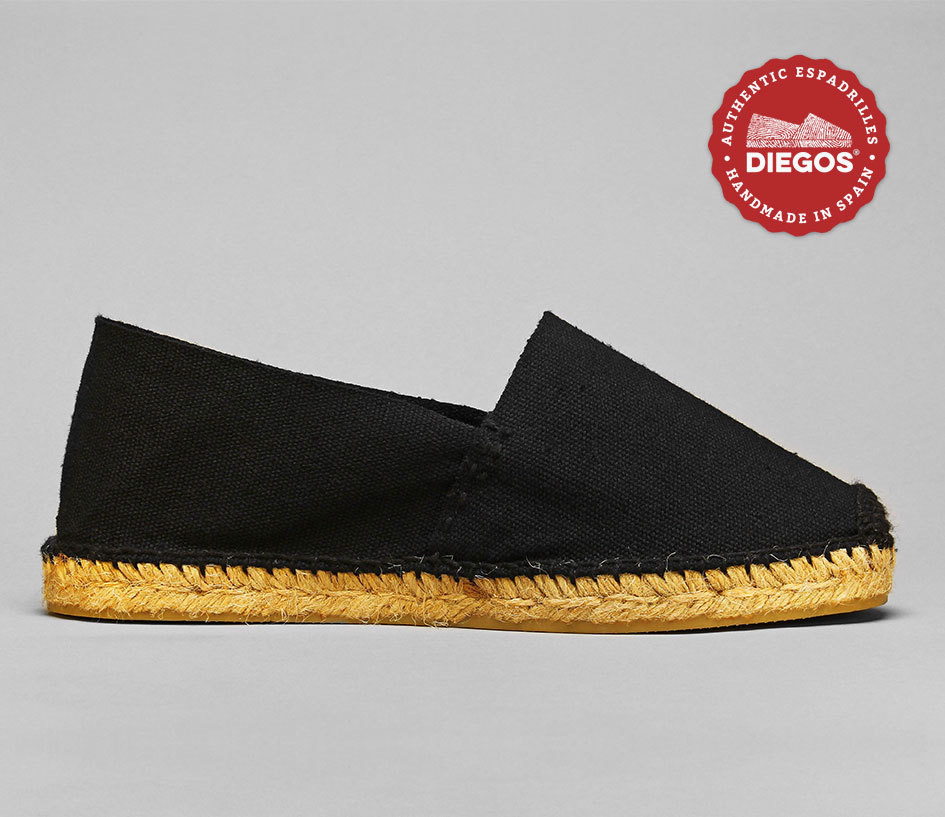 Authentic Black Flat Espadrilles Hand Made in Spain – Both for Men and Women
