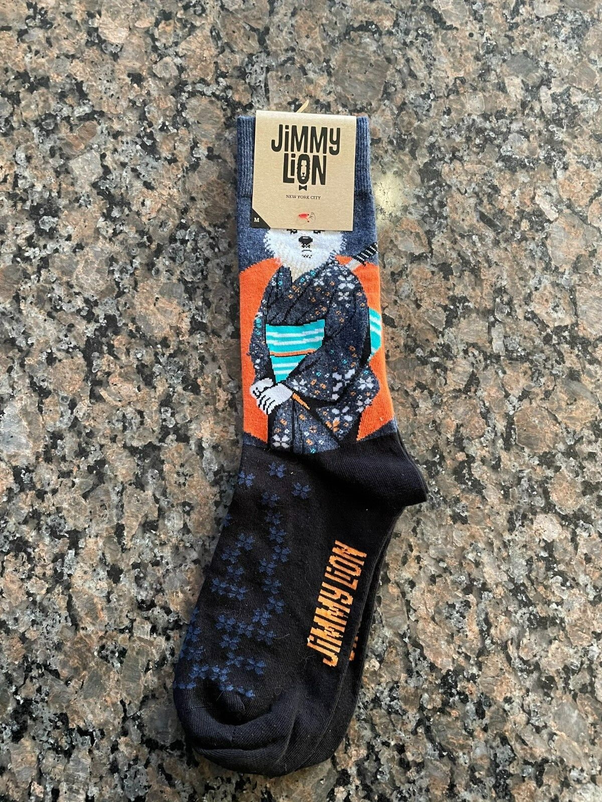 Jimmy Lion Socks, Mid-Calf, Unisex, Men’s, Women’s, Size Medium, Large, Tag