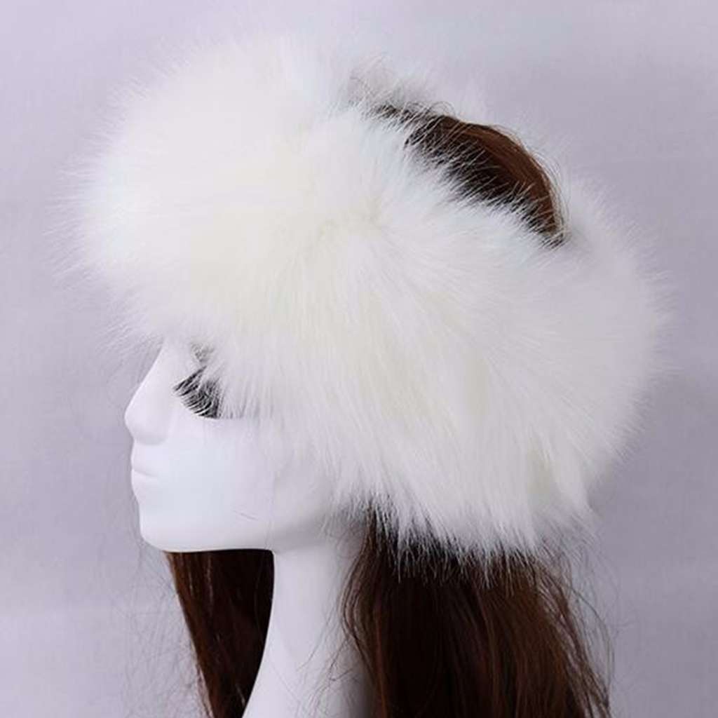 Womens Winter Russian Fluffy Faux Fur Headband Hat Thick Ear Warm Snow Ski Cap