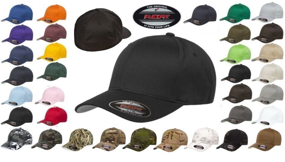 FLEXFIT Classic ORIGINAL 6-Panel Fitted Baseball Cap HAT S/M L/XL XXL Wholesale!