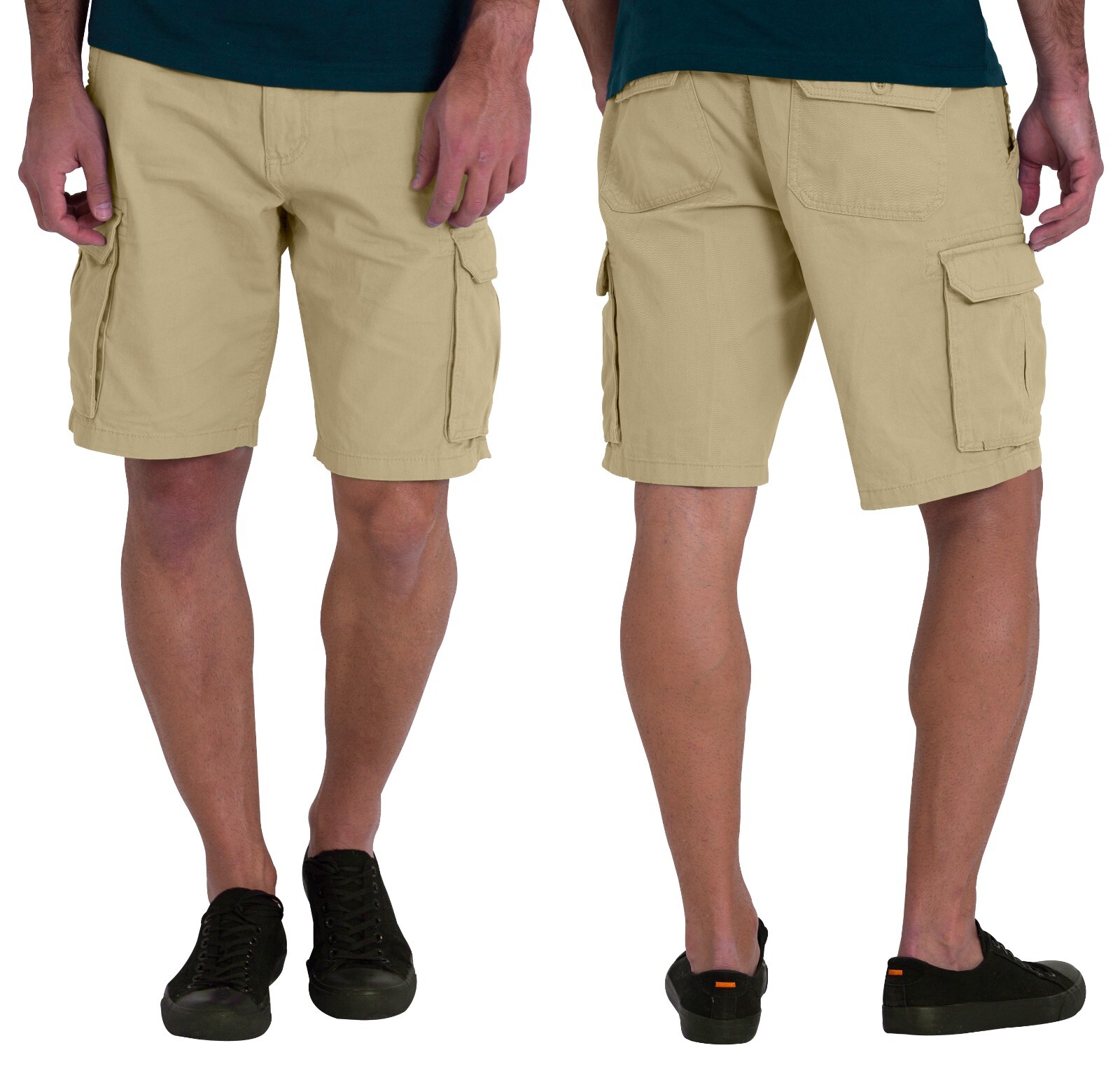 Mens Cotton Cargo Shorts Relaxed Fit Outdoor Hike Sports, Multi-Pocket Half Pant