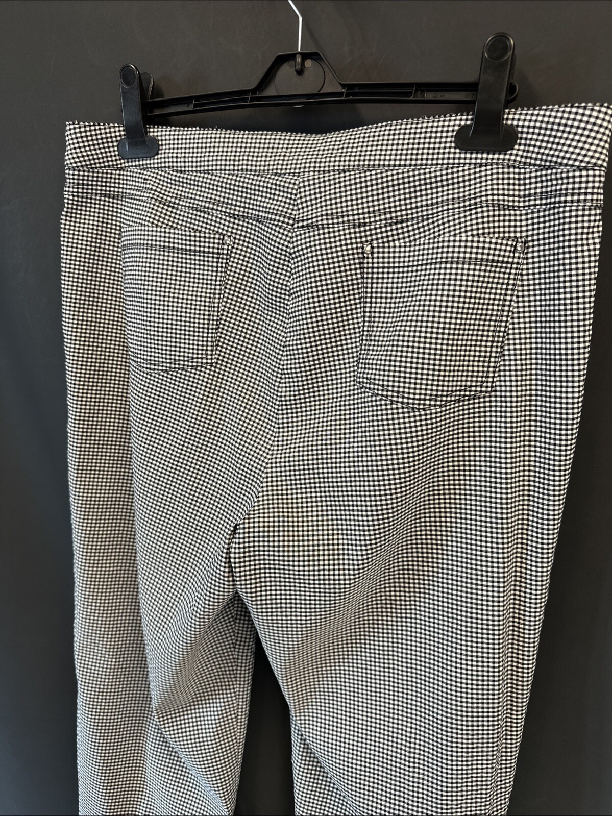 Soho Black White Checkered Casual Business Pant Size 14 Elastic Waist Pockets