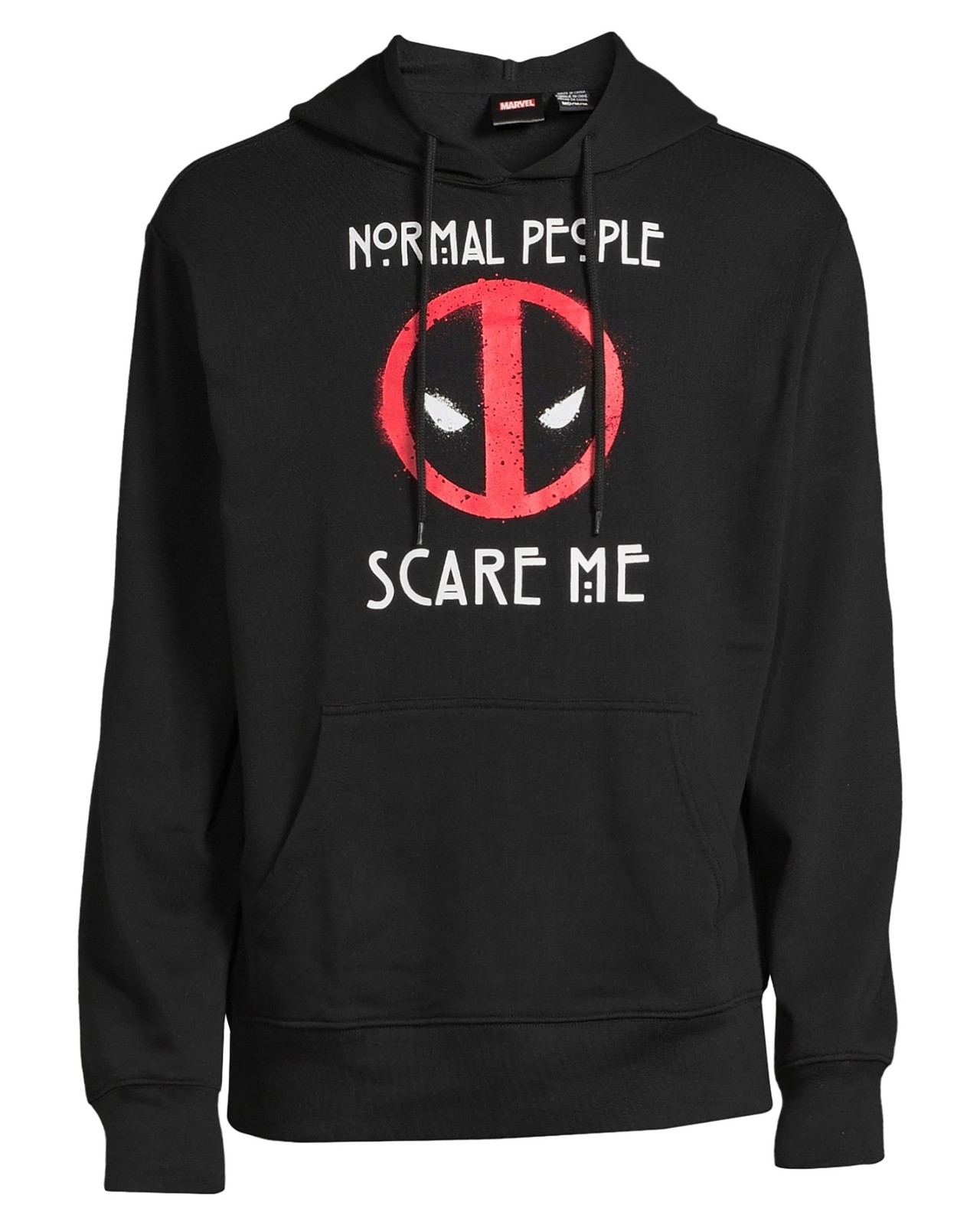 Marvel Deadpool Hoodie Men’s Normal People Scare Me Long Sleeve Sweatshirt