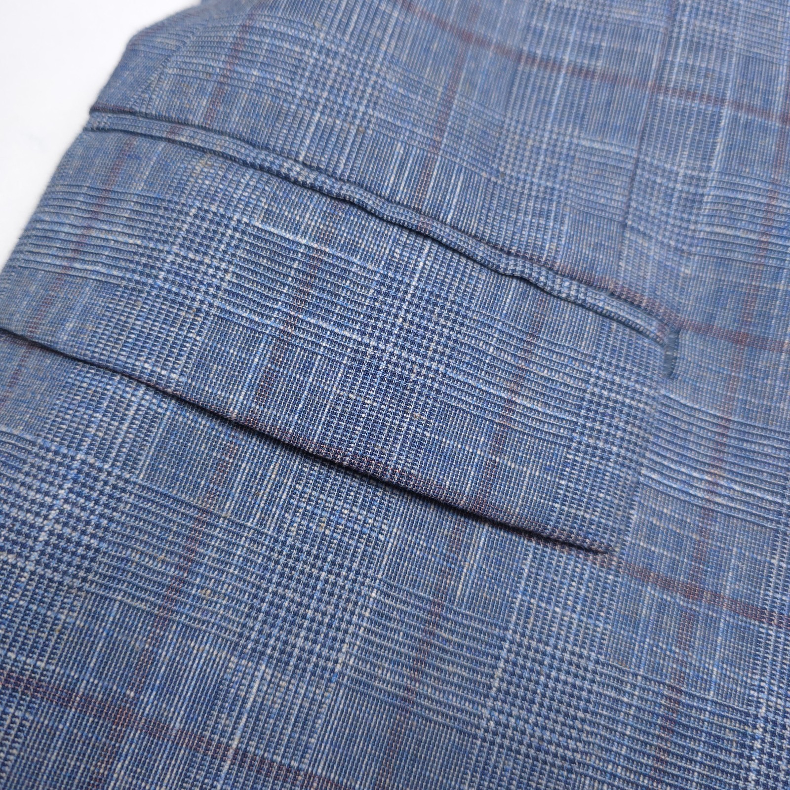 John Varvatos Bond-JF Sport Coat Mens 46R Slim Light Blue Plaid Blazer Jacket