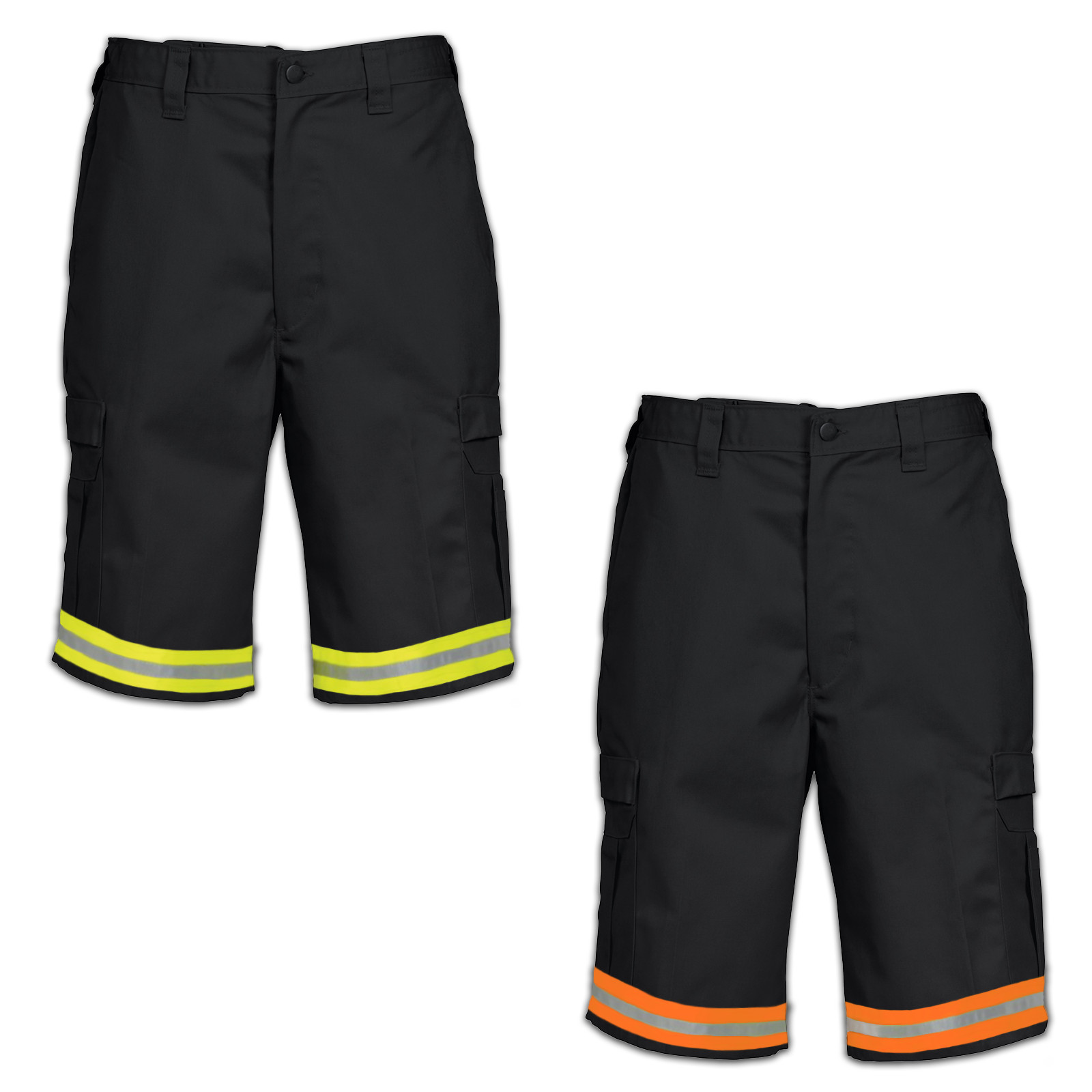 Reflective Hi Vis Cargo Pocket Work Shorts Enhanced Visibility Flex Uniform NEW
