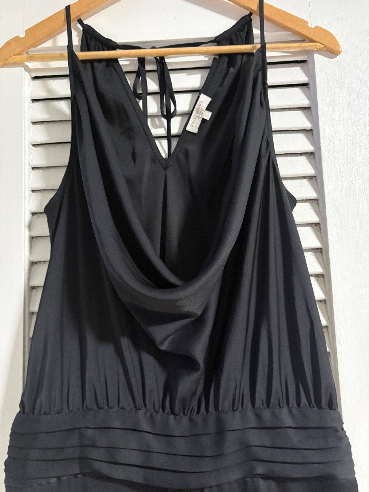 Ramy Brook Mônica Cowl Midi Black Dress
