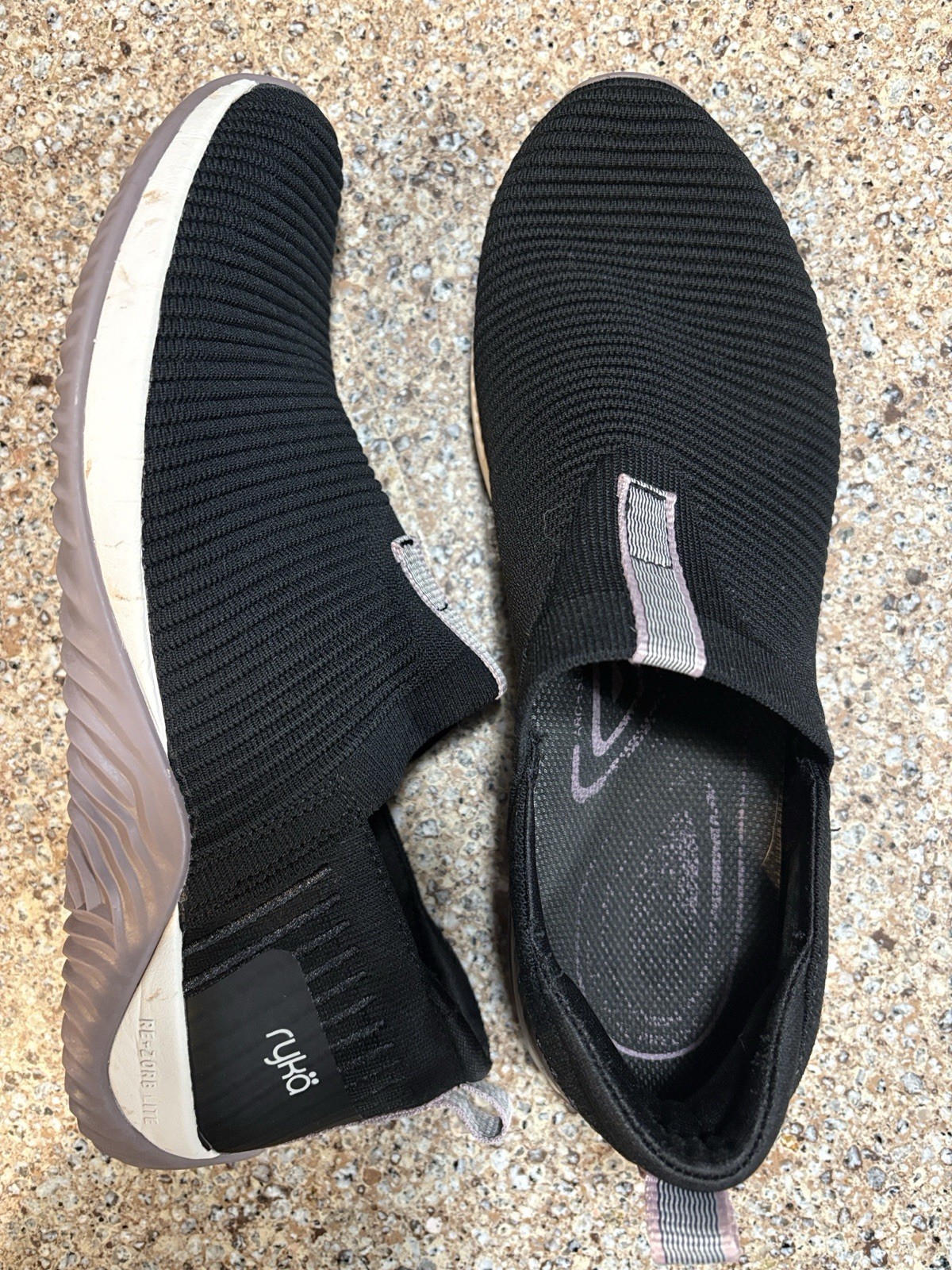 Ryka Echo Knit Women’s Slip-On Athletic Sneaker Low Top Fabric Black – Sz 10