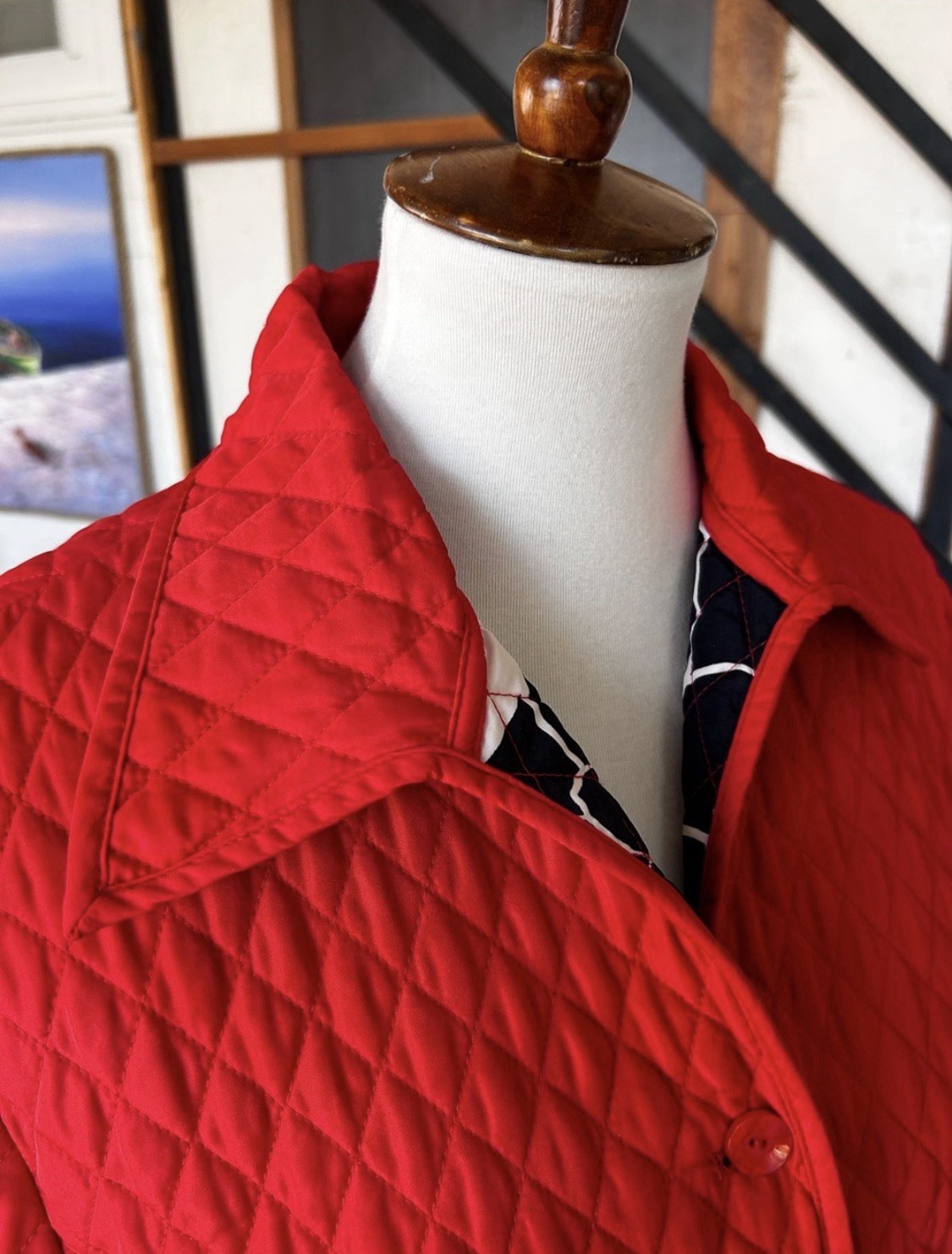 Norton Mcnaughton Jacket Red Midweight Quilted Floral Lined Women’s Sz 10