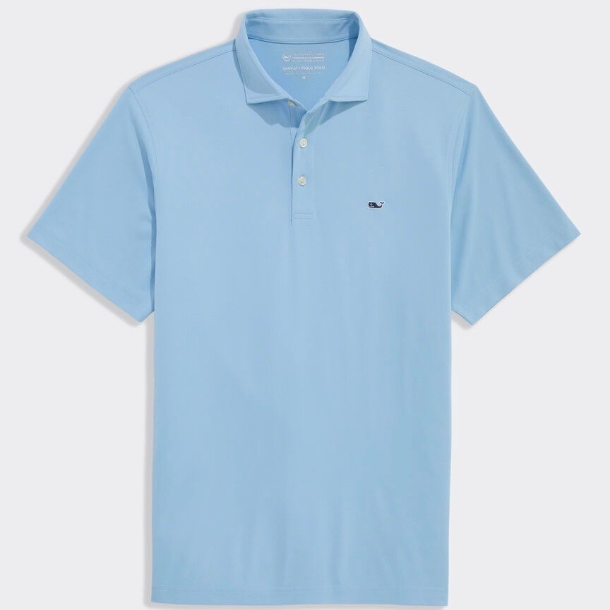 Vineyard Vines Sankaty Polo Mens L Jake Blue On The Go Stretch Performance Shirt