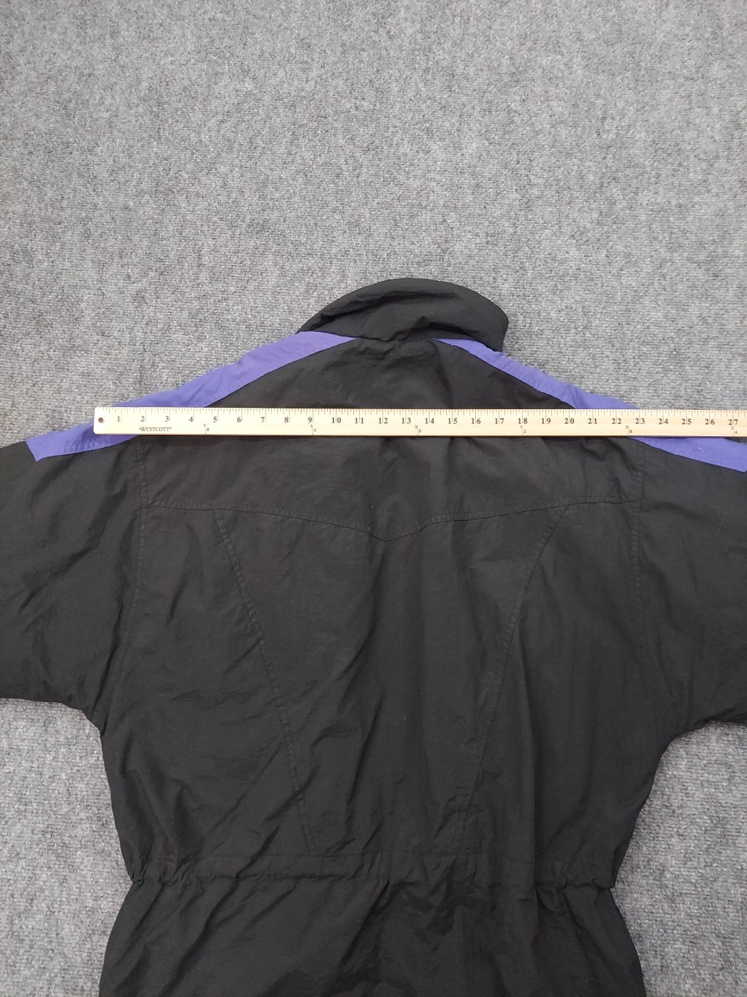 Vtg 80s 90s Helly Hansen Ski Jacket Europa Medium Black Purple Colorblock zip