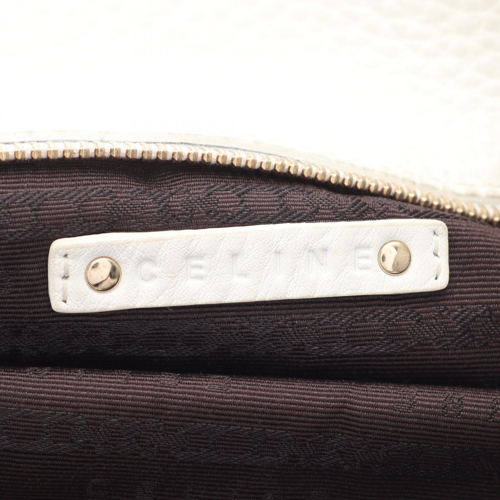 CELINE Bittersweet Shoulder Bag leather White Used Women