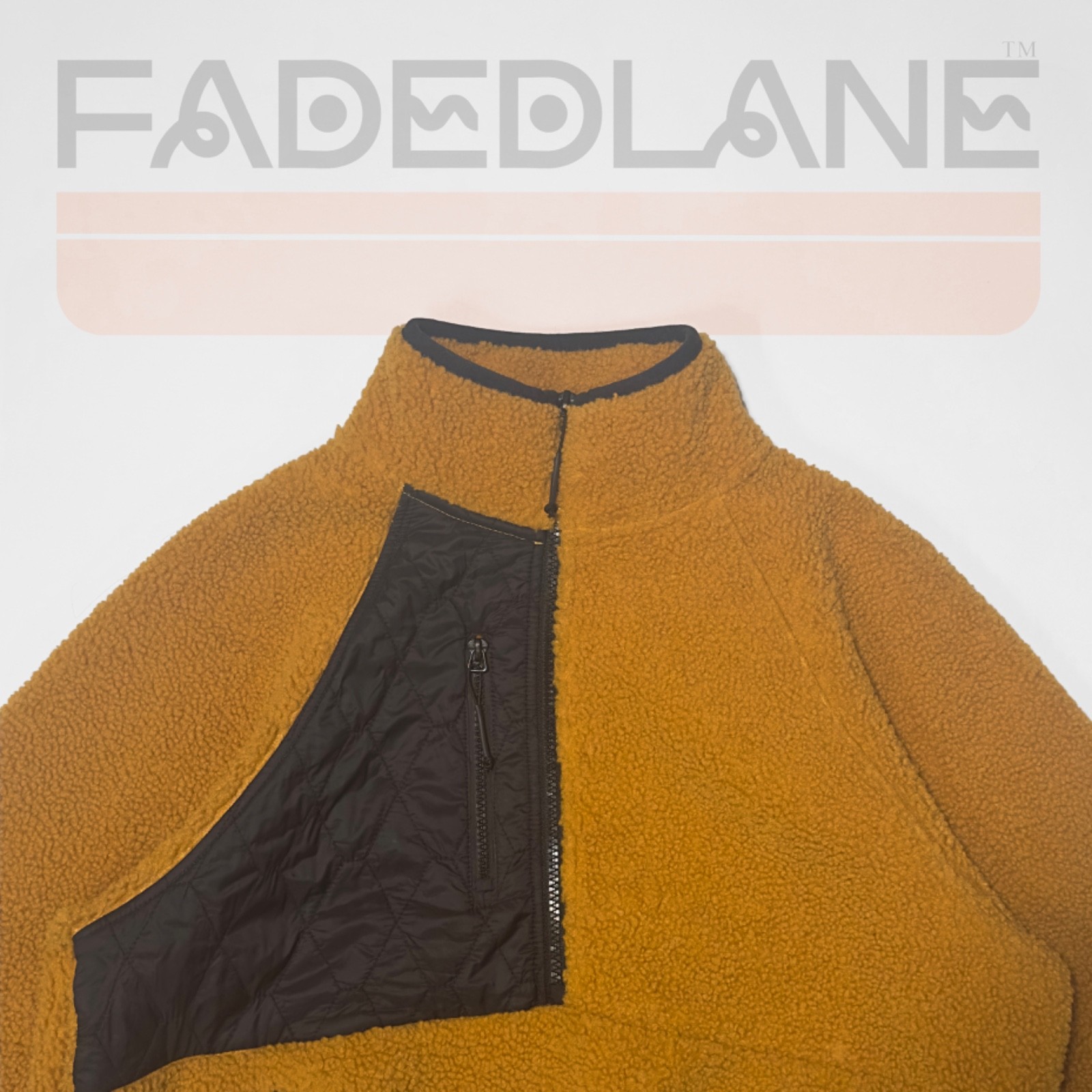Joy Lab Women Mustard Yellow Quarter Zip Pullover, Size: Small