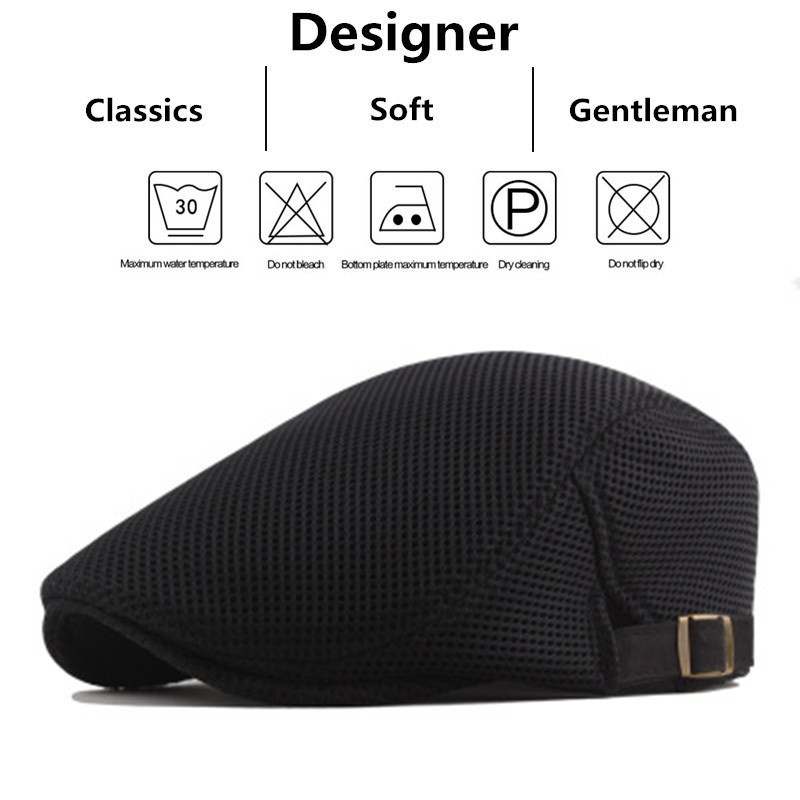 Duck Mesh Summer Gatsby Cap Mens Ivy Hat Golf Driving Sun Flat Cabbie Newsboy
