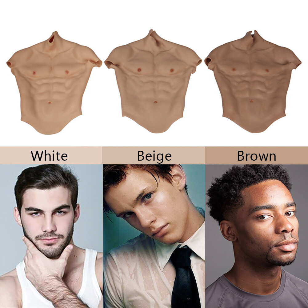 Realistic Silicone Muscle Chest Suit Male Chest Abdominal Muscle Simulation Suit