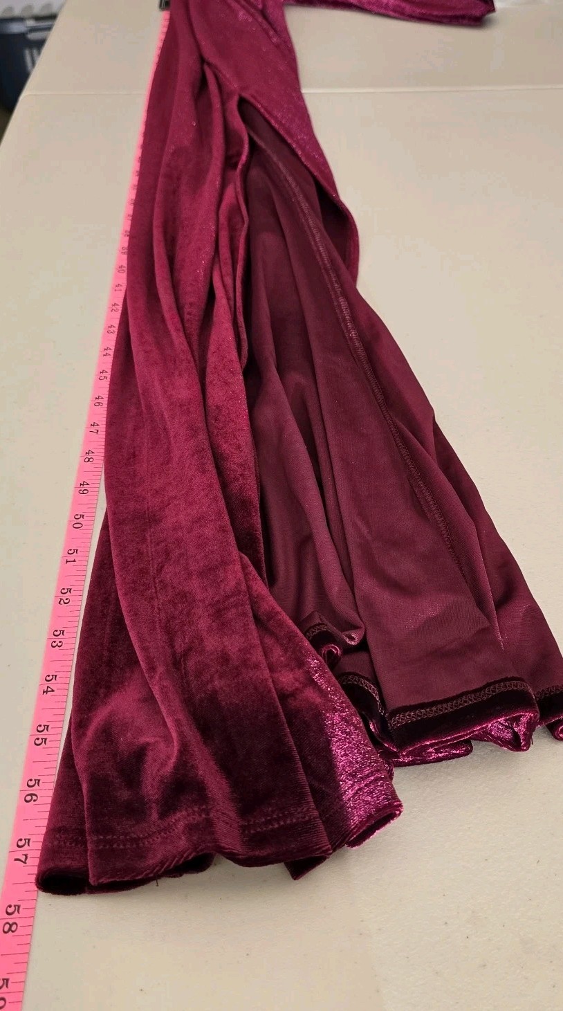 Whimsigoth Velvet Gown Size 10 Burgundy Draped Back Old Money Dark Feminine Core