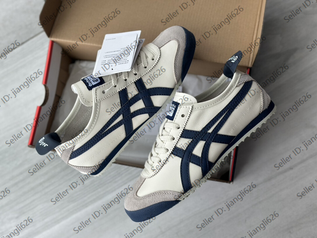 2026 Onitsuka Tiger Mexico 66 Classic Unisex Shoes Birch/Navy Blue Retro Sneaker