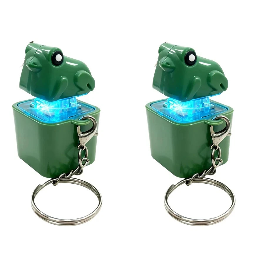 Frog Knocking Toy Frog Keyboard Keychain Decor Emit Light And Sound Pendant TL