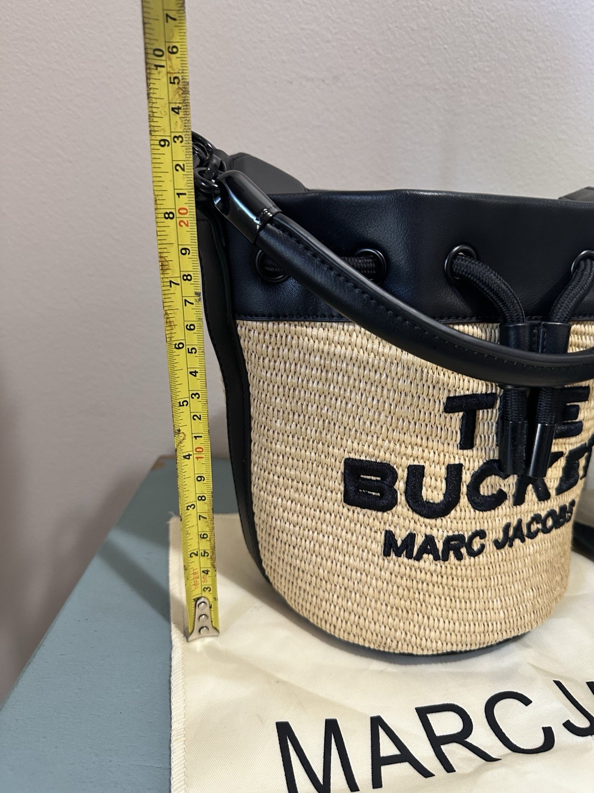 Marc Jacobs The Woven Bucket Bag Black Leather Crossbody Shoulder