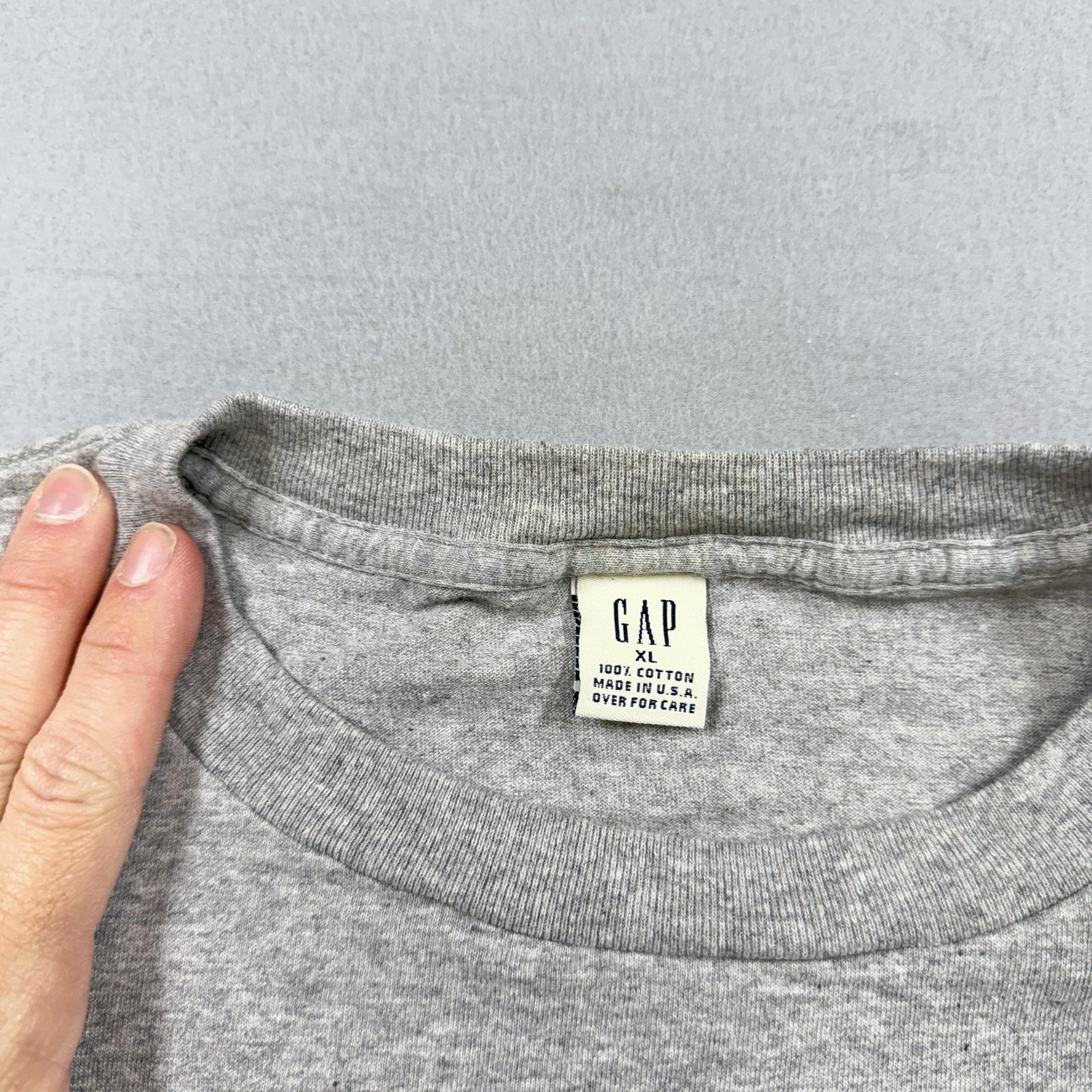 Vintage Gap Shirt Mens XL Gray American Quality Sportswear Graphic 90s USA