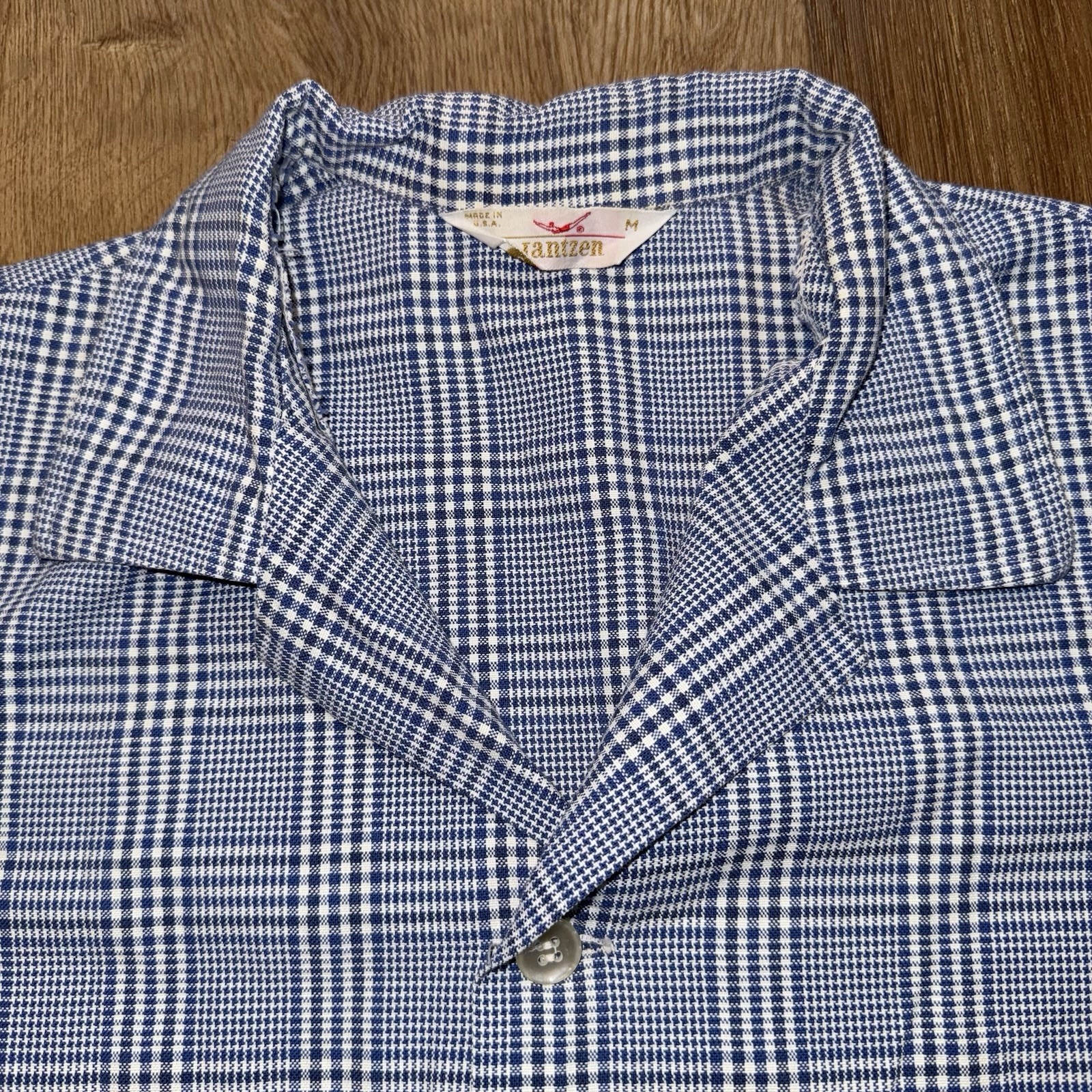 Vtg 50s 60s Jantzen Shirt Mens Medium Tunic Button Up MCM Rockabilly Atomic USA