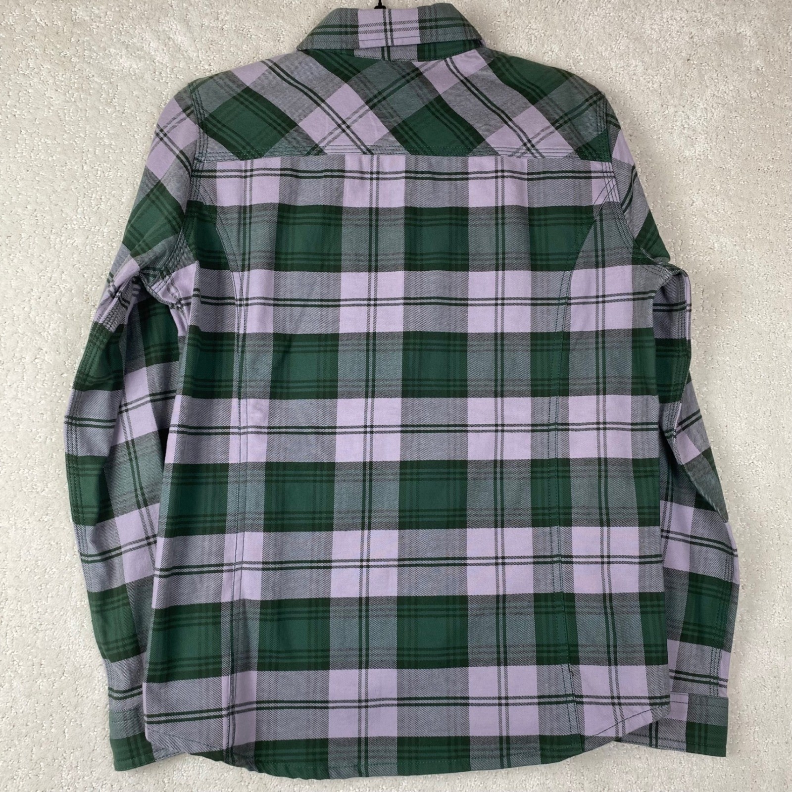 Carhartt Shirt Women’s S 4/6 Green Purple Plaid Cotton Spandex NWT Gorpcore