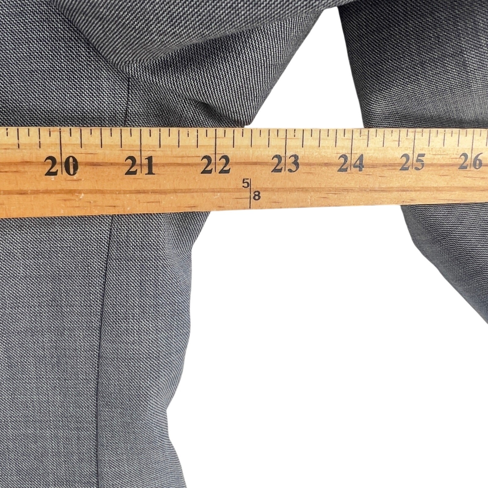 Chaps Mens 2 Piece Suit 42R 36×34 Gray Plaid 100% Wool Pleated Cuffed Two-Button