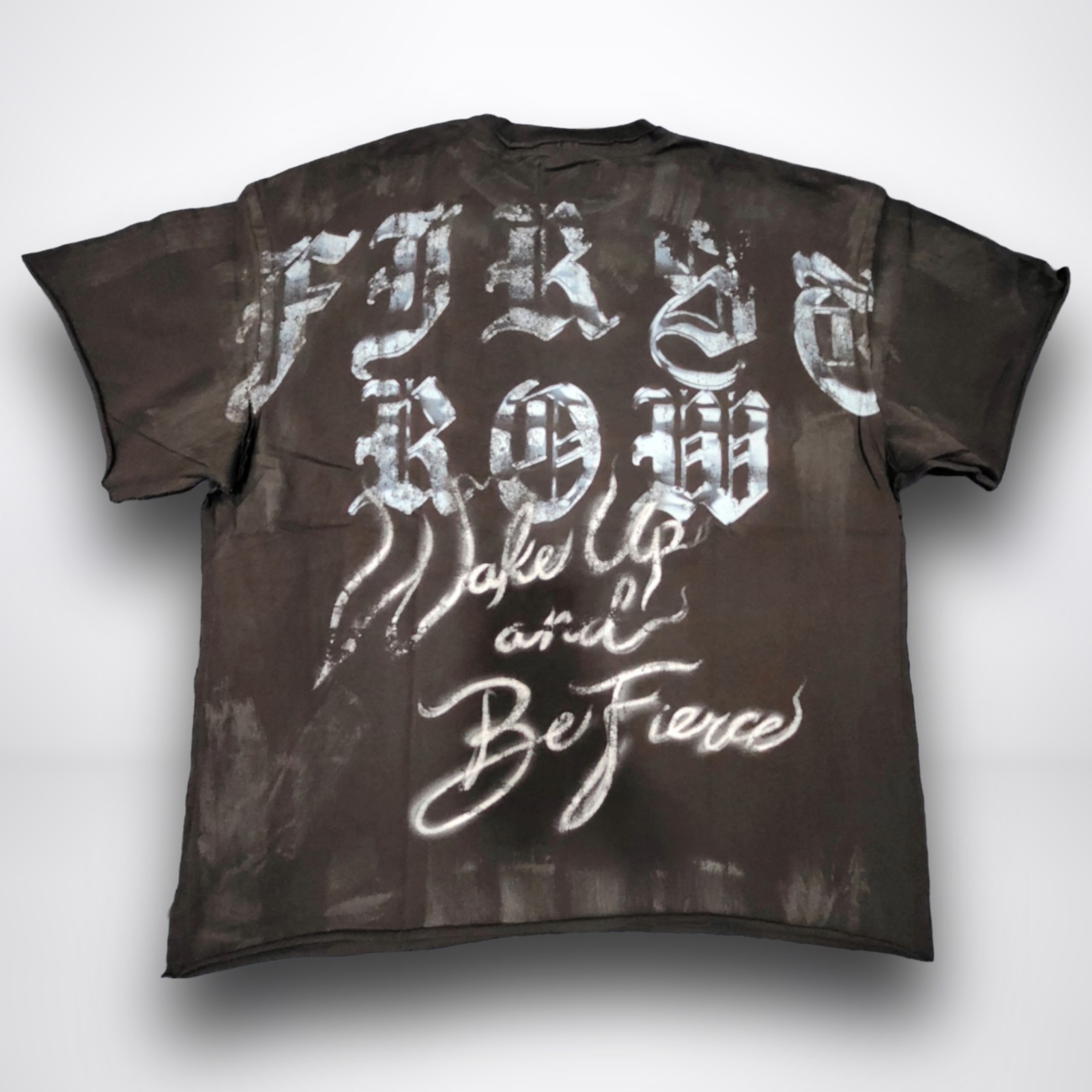 🔥 First Row “Wake Up and Be Fierce” Skull Flame Tee 🔥