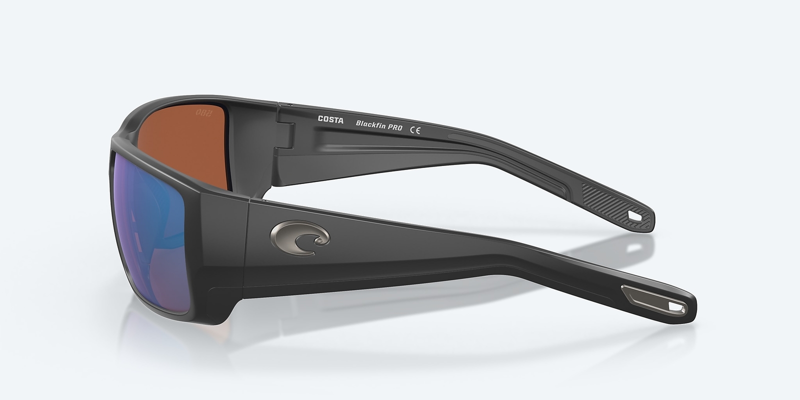 Costa Del Mar Blackfin Pro Matte Black/Green Mirror Polarized 580G Sunglasses