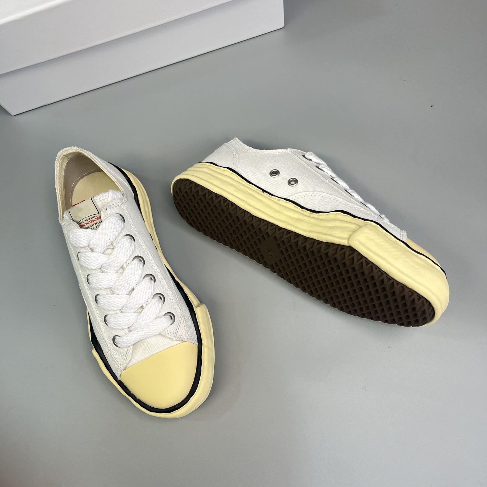 Maison Mihara Yasuhiro Unisex Canvas Platform Preppy Casual Sneakers NEW