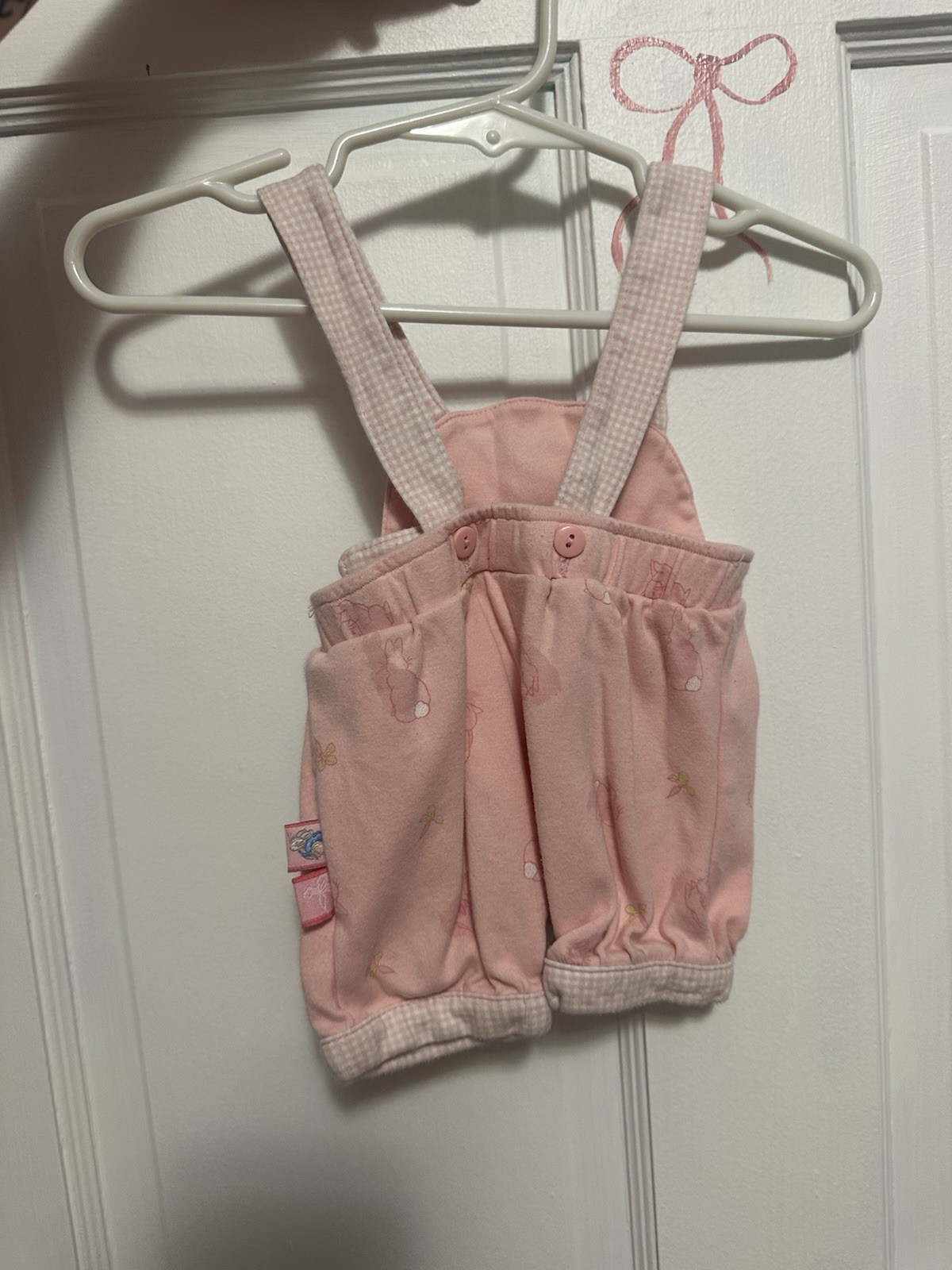Peter Rabbit Beatrix Potter Shortalls Baby Pink Short Baby Clothing Vintage 90s