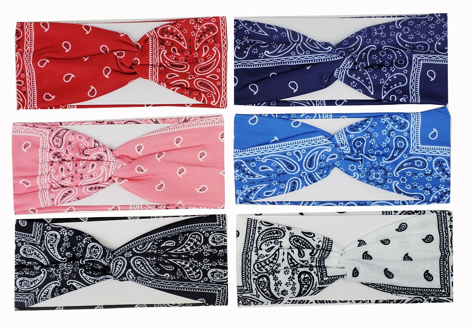 5 pcs Paysley 3″ Wide Yoga Headband For Women Girls Hairband Headwrap Twisted