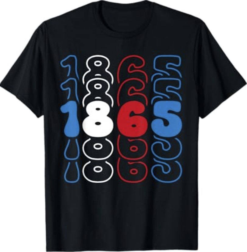 Juneteenth Red White Blue Flag Colours 1865 T-Shirt