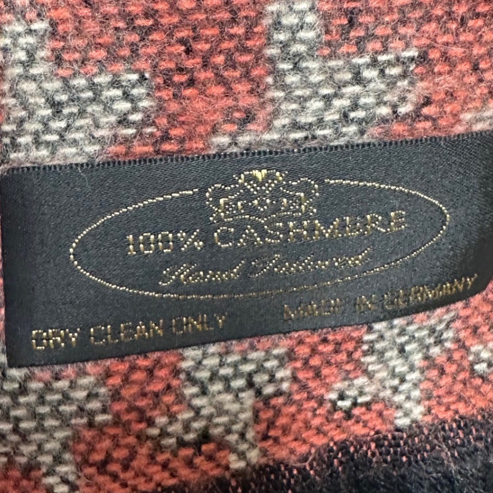 Harald Ambrosius 100 Percent Cashmere Scarf Zigzag Pattern Made in Germany