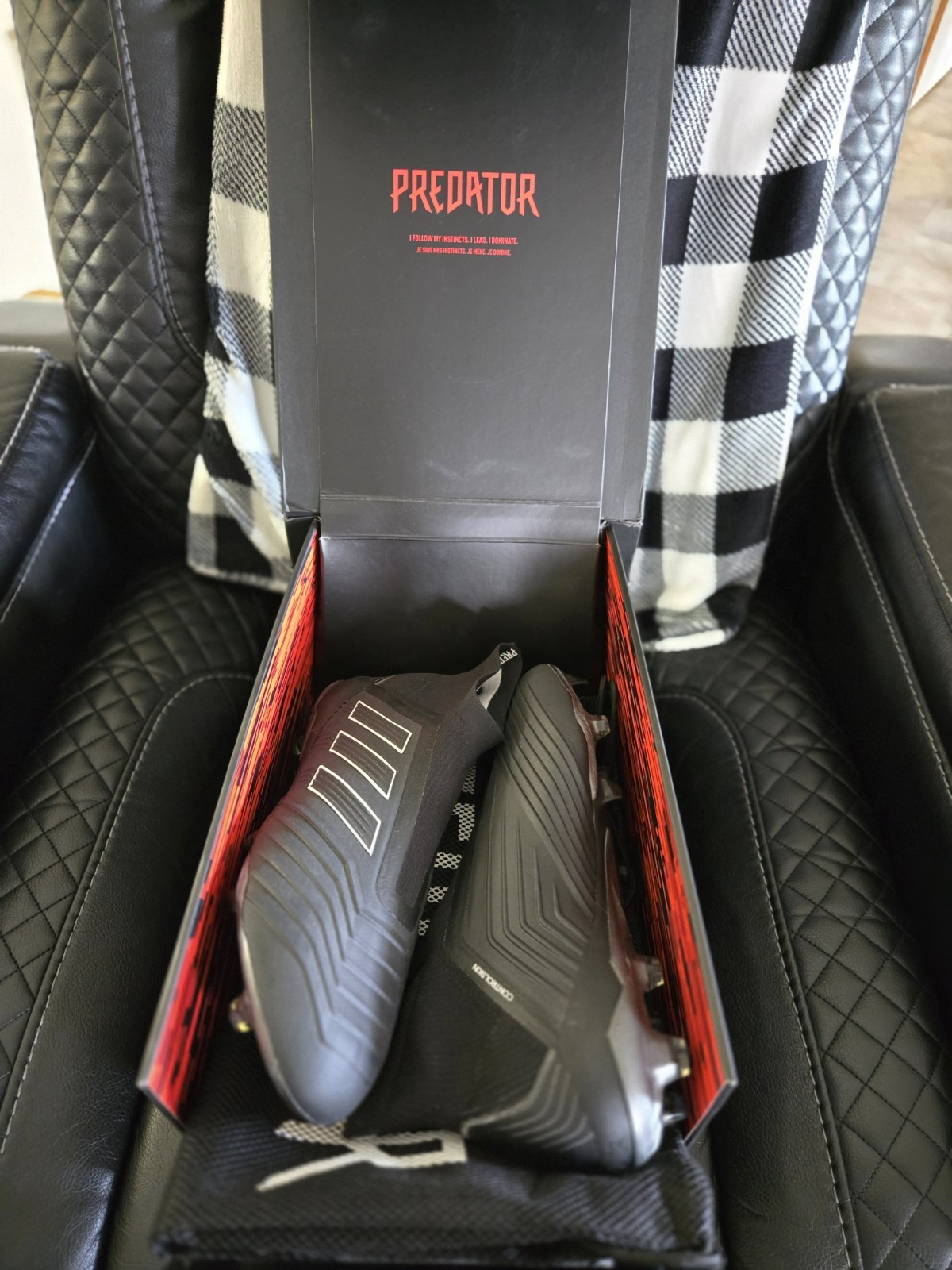 adidas Predator 18+ FG Soccer Cleats Core Black/Footwear White/Black Size 13