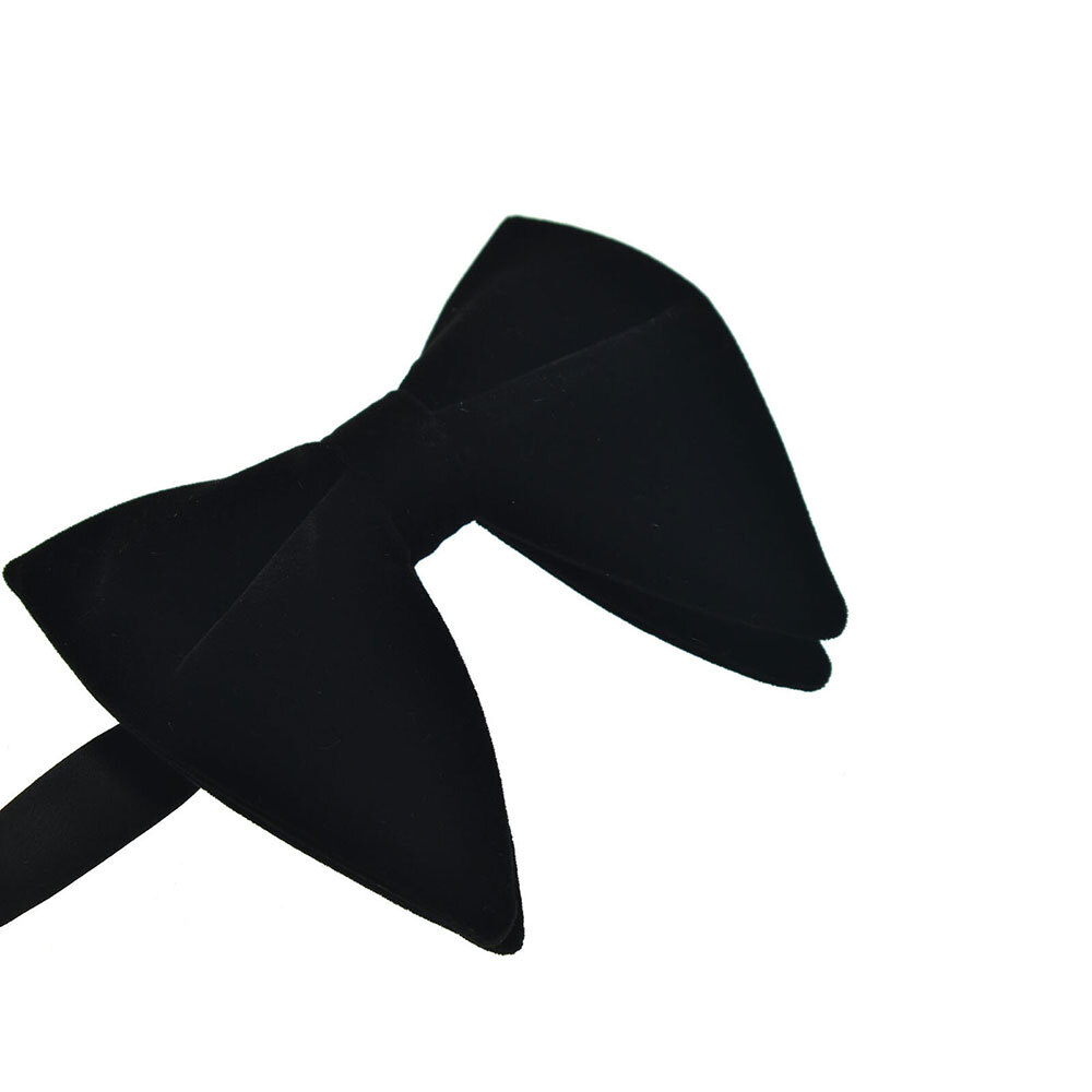 Men Oversize Velvet Bow Tie Big Bowtie Pre-Tied Wedding Party Ties Bowknots