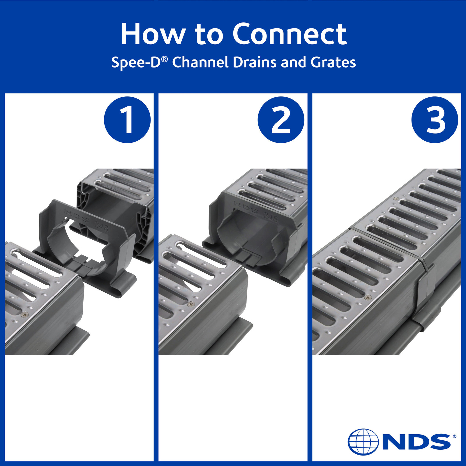 NDS Spee-D Channel Drain Assembly, 4-3/4-in wide X 10-ft long with Channel|22460