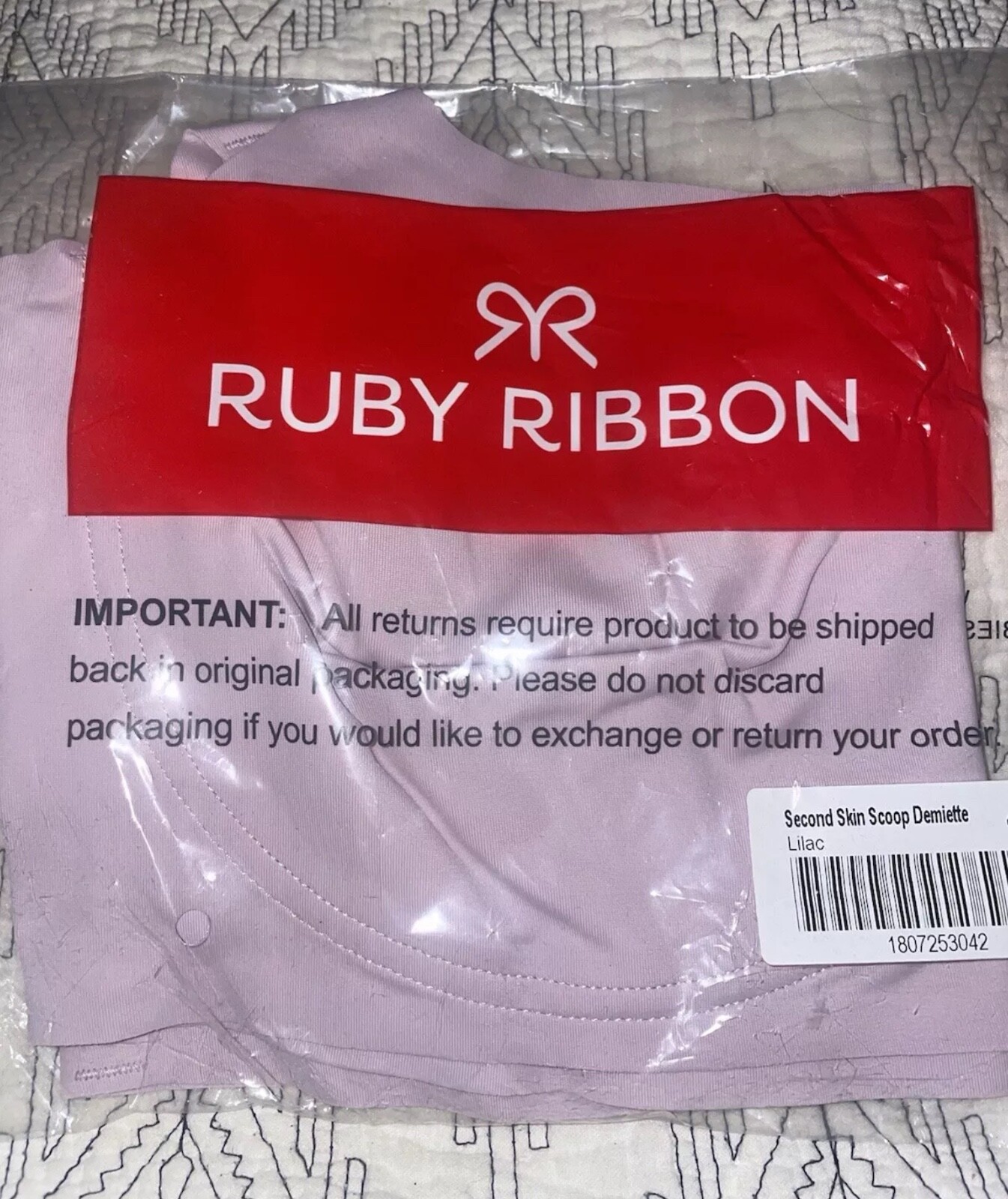 RUBY RIBBON SECOND SKIN SCOOP DEMIETTE #1807 NWOT