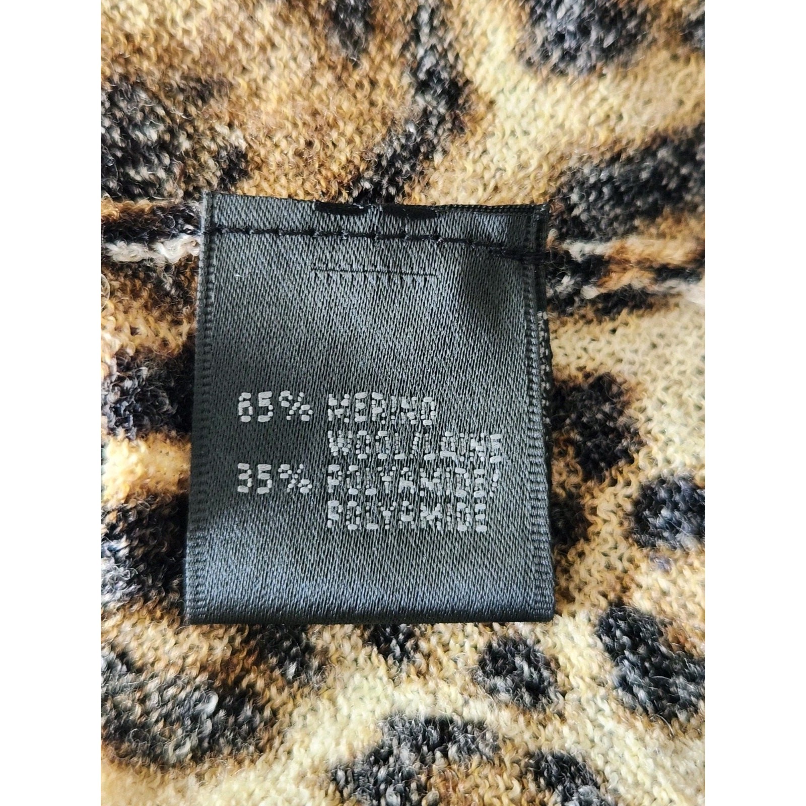Lafayette 148 Sleeveless Leopard Print Knit Merino Blend Sequins Top Size M
