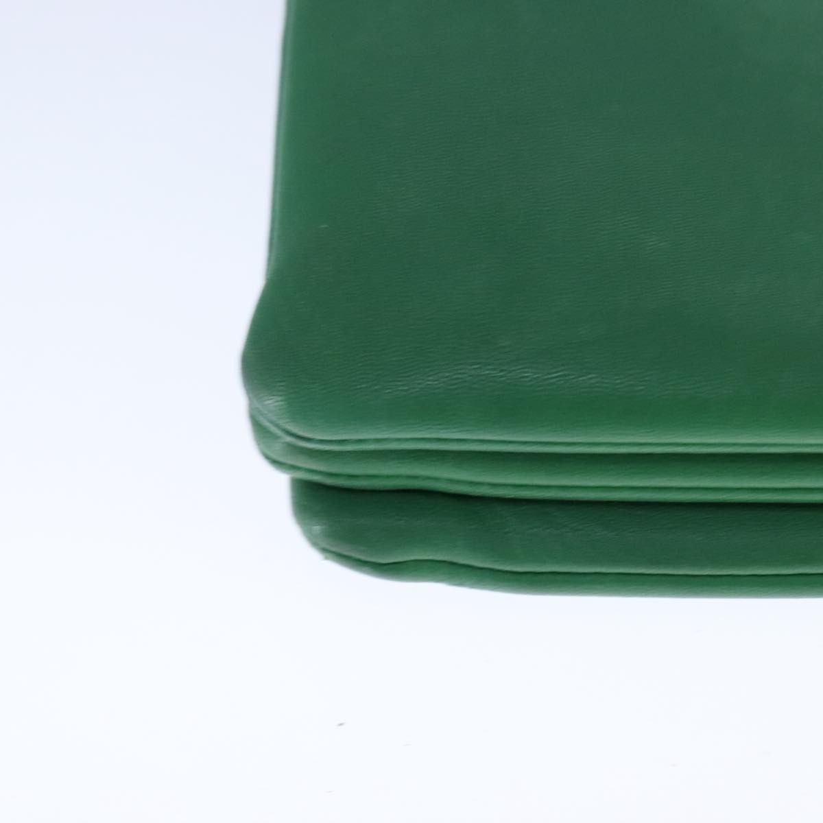 CELINE Trio Shoulder Bag Leather Green Gold Auth mr962