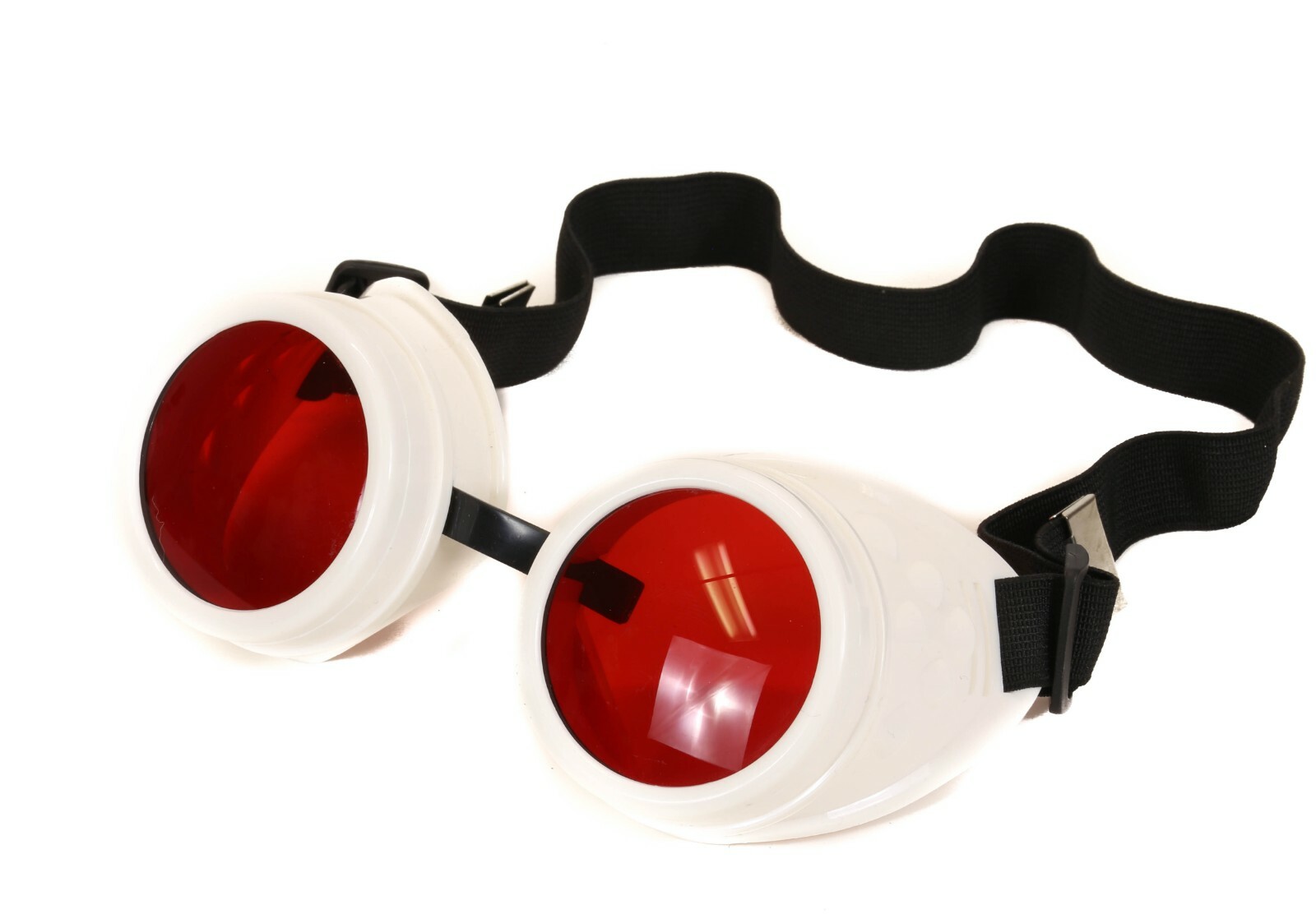 Red Lens Victorian Steampunk Goggles Glasses Welding Cyber Punk Gothic Cosplay