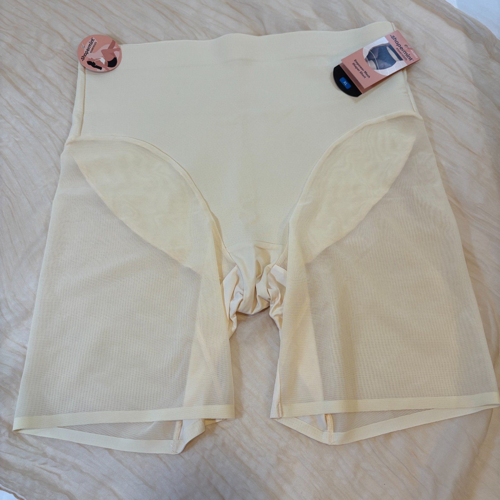 Shapermint Essentials Empower Mesh Shaper Shorts 52002 Cream XL