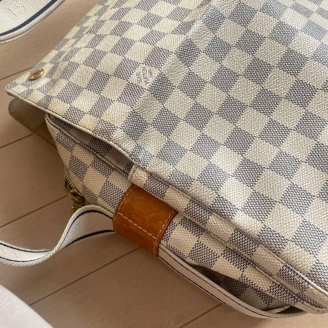 Auth LOUIS VUITTON Damier Azur Naviglio Shoulder Bag Used