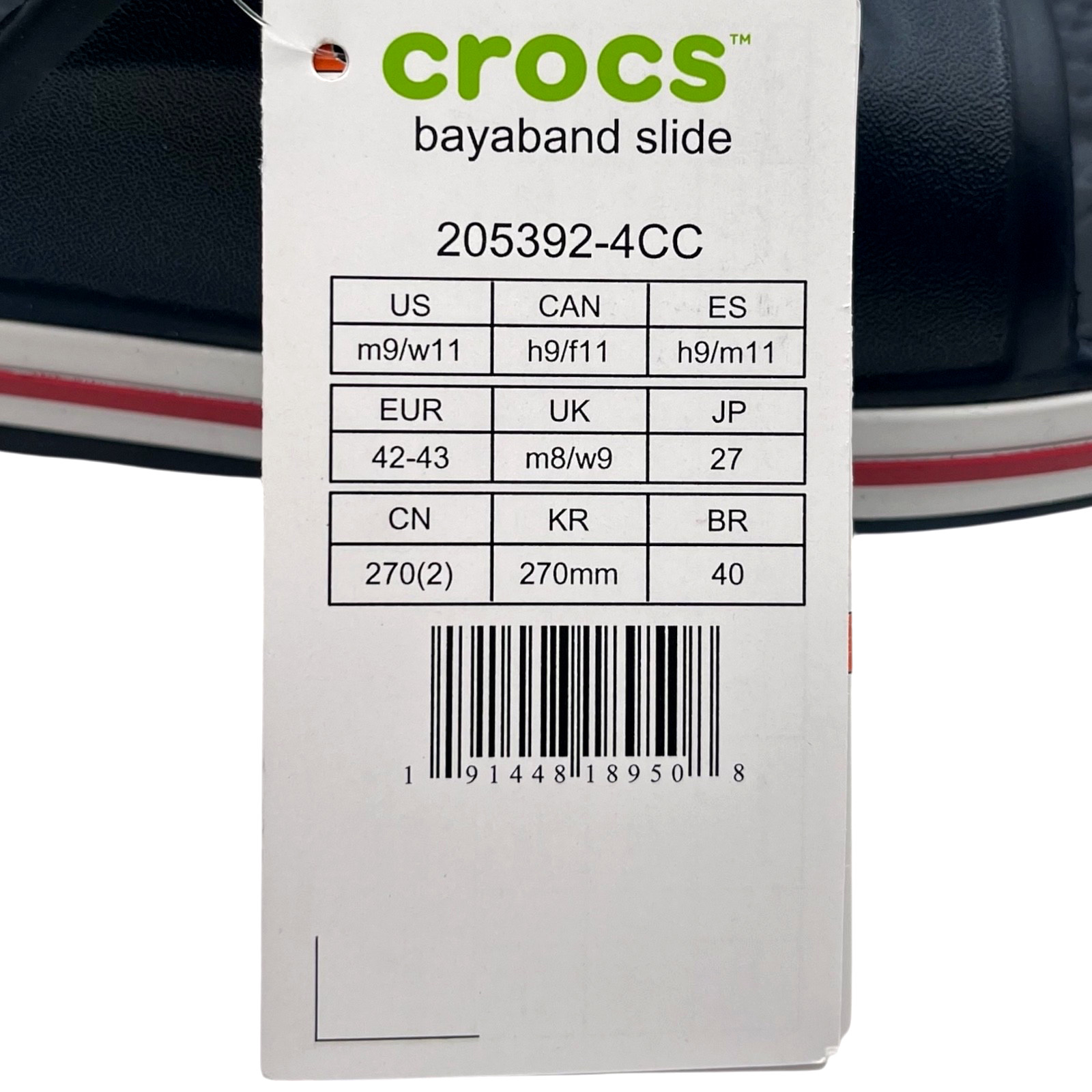 Crocs Bayaband Mens Slide Sandals Size 9 Navy Blue Water Friendly Lightweight