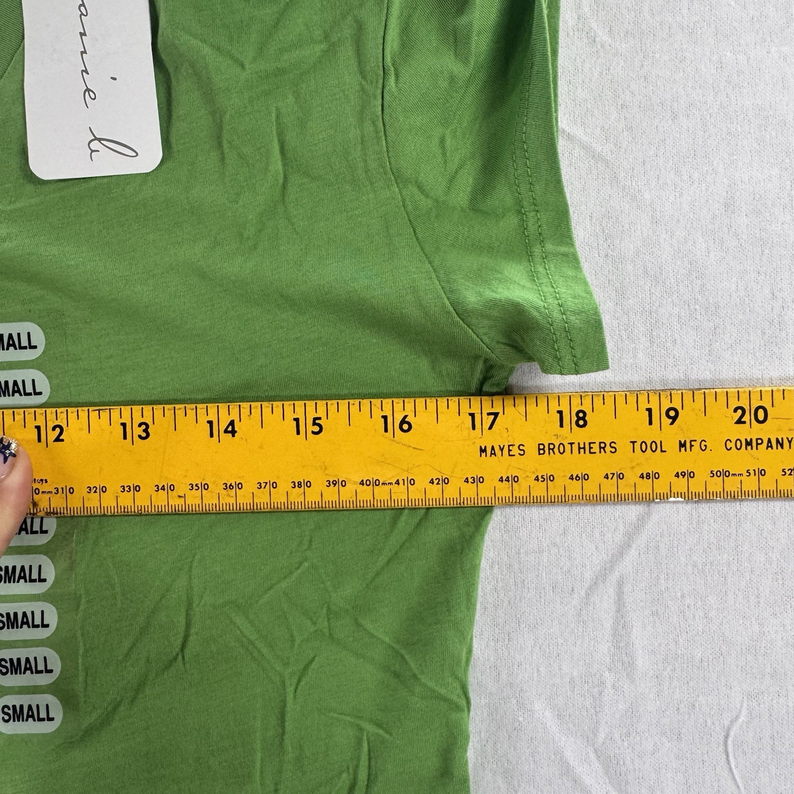 Stephanie b Pima Cotton Lime Green v-neck Button Sleeve Soft Small New A158