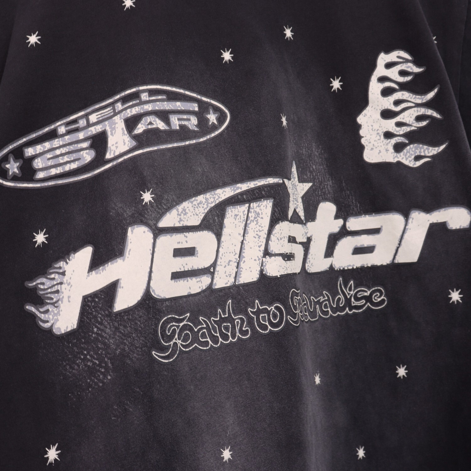 Hell Studios star Gel Sport Logo tee Men’s Cotton Washed Short sleeved T-shirt
