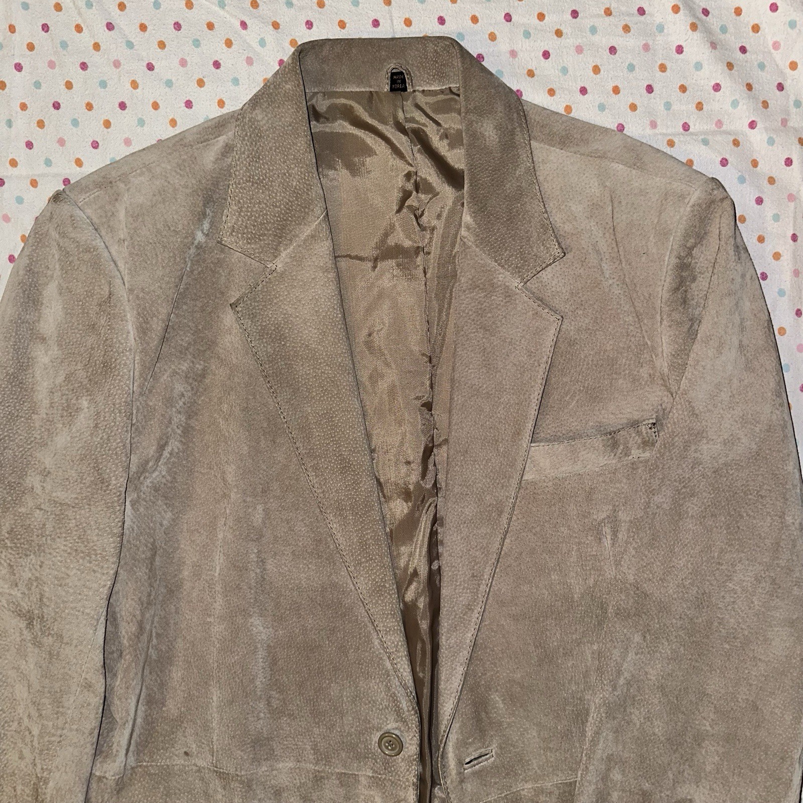 Cooper Men’s Leather Blazer Sport Coat – Size 44 Tan Suede Classic