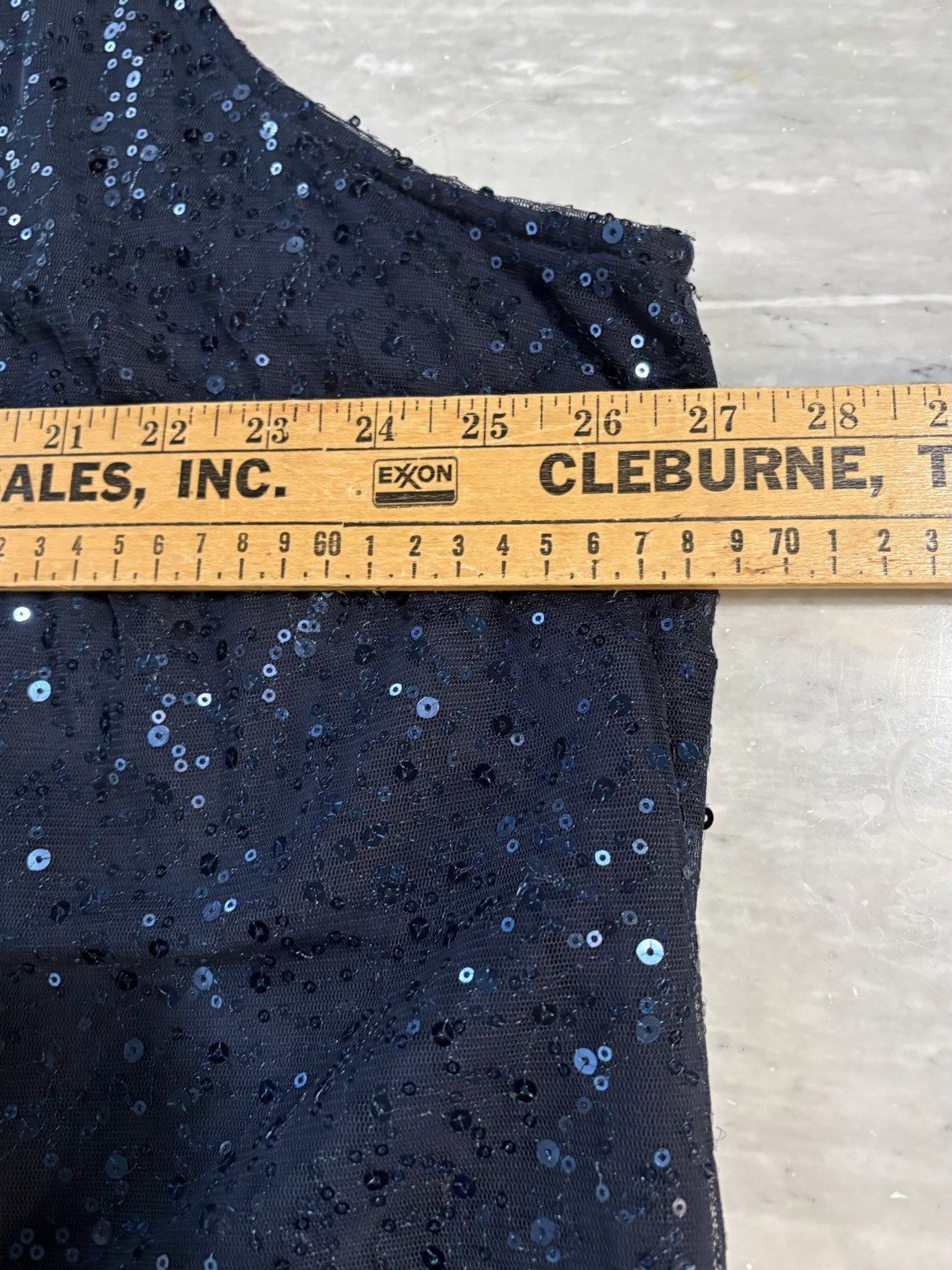 CATHERINES ADDED DIMENSIONS 3X – 26/28W – Navy Blue Sequined Lined Tank Top EUC